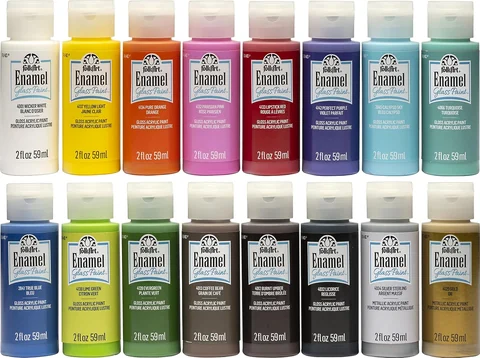 FolkArt Enamel Glass Paint Set · 16 Colors — product view
