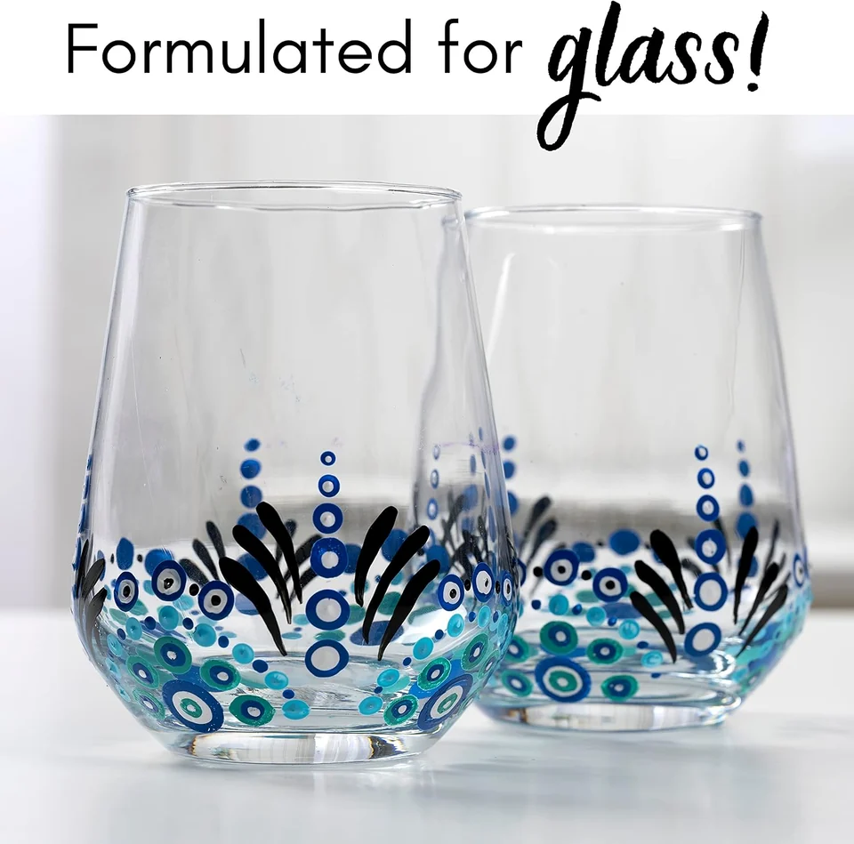 FolkArt Enamel Glass Paint Set · 16 Colors — formula and project detail