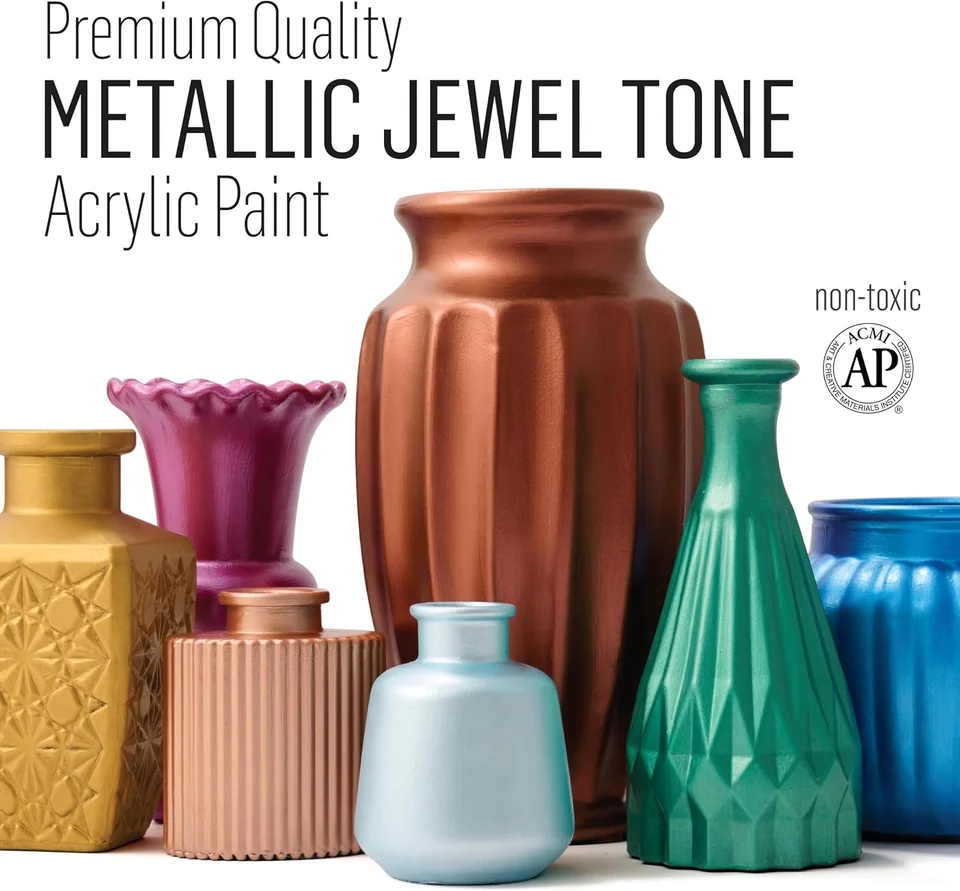 FolkArt Jewel Tone Metallic Paint & Brush Kit — formula and project detail