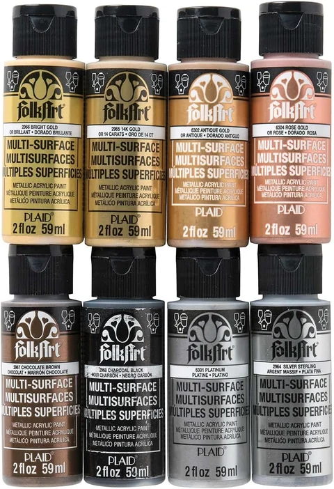 FolkArt Metallic Acrylic Paint Set · 8 Colors — product view